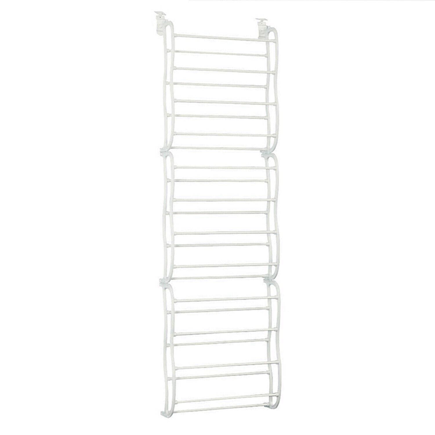 36-Pair Over The Door Shoe Rack Organizer - Space Saving Wall Mounted Closet Storage Shelf for Sneakers, Sandals & Heels | Perfect for Bedrooms, Closets & Entryways