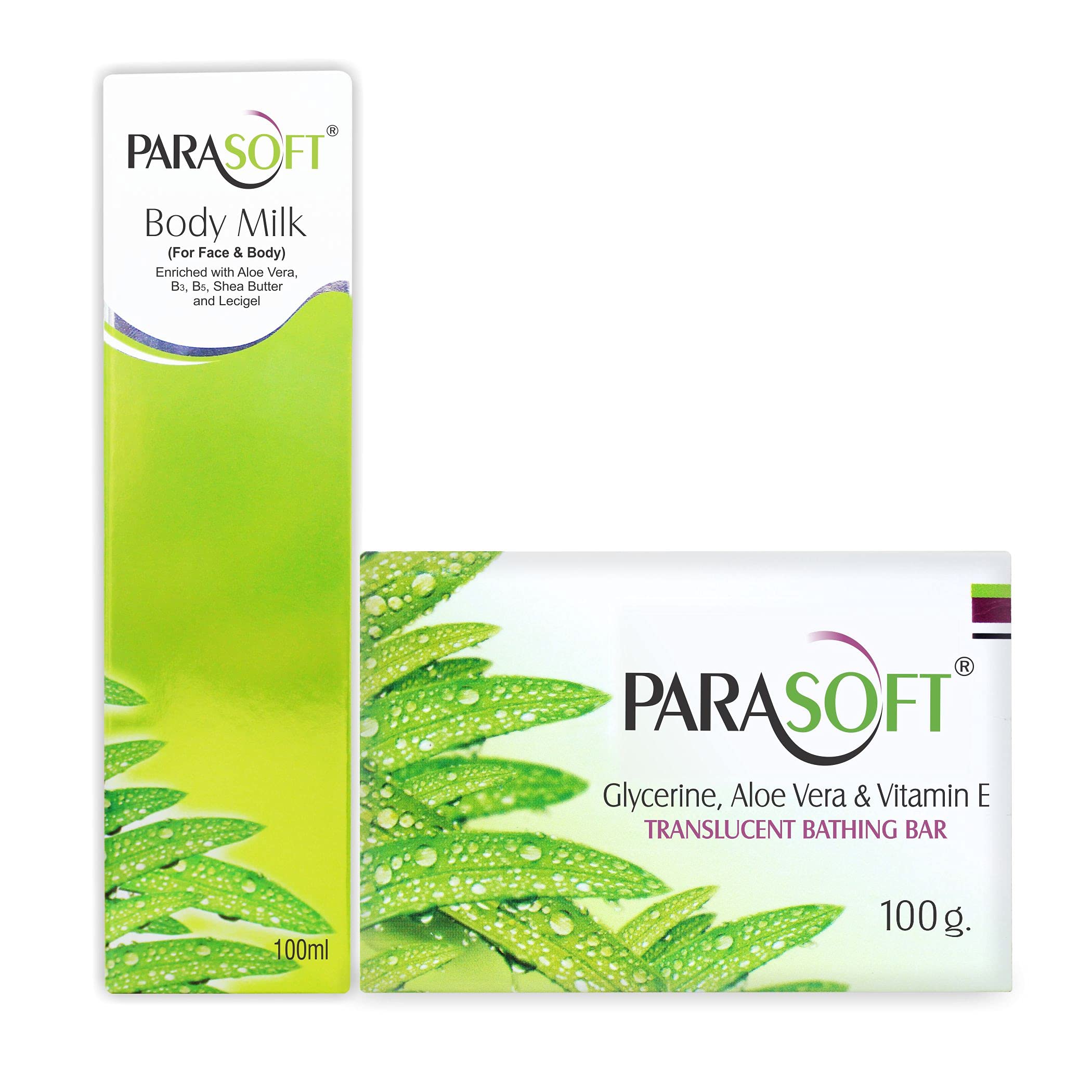 PARASOFT Nourishing Body Milk & Soap Set - Ultra Moisturizing Lotion for Dry, Sensitive & All Skin Types - 100ml Hydrating Skincare Duo - Perfect for Daily Body Care & Gift Sets