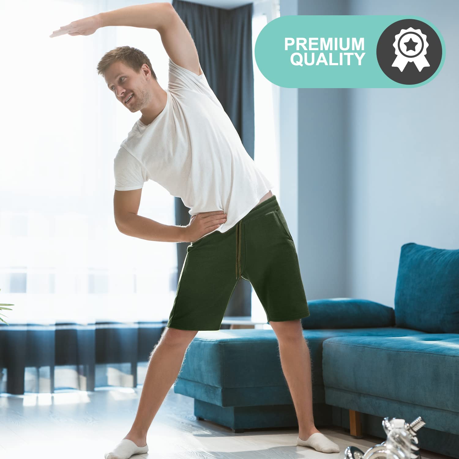 3-Pack Premium Men’s Fleece Sleep Shorts with Pockets - Soft Athletic Lounge Shorts for Gym, Workouts, Running & Home Relaxation - Breathable Comfort Wear for Sports & Casual Use