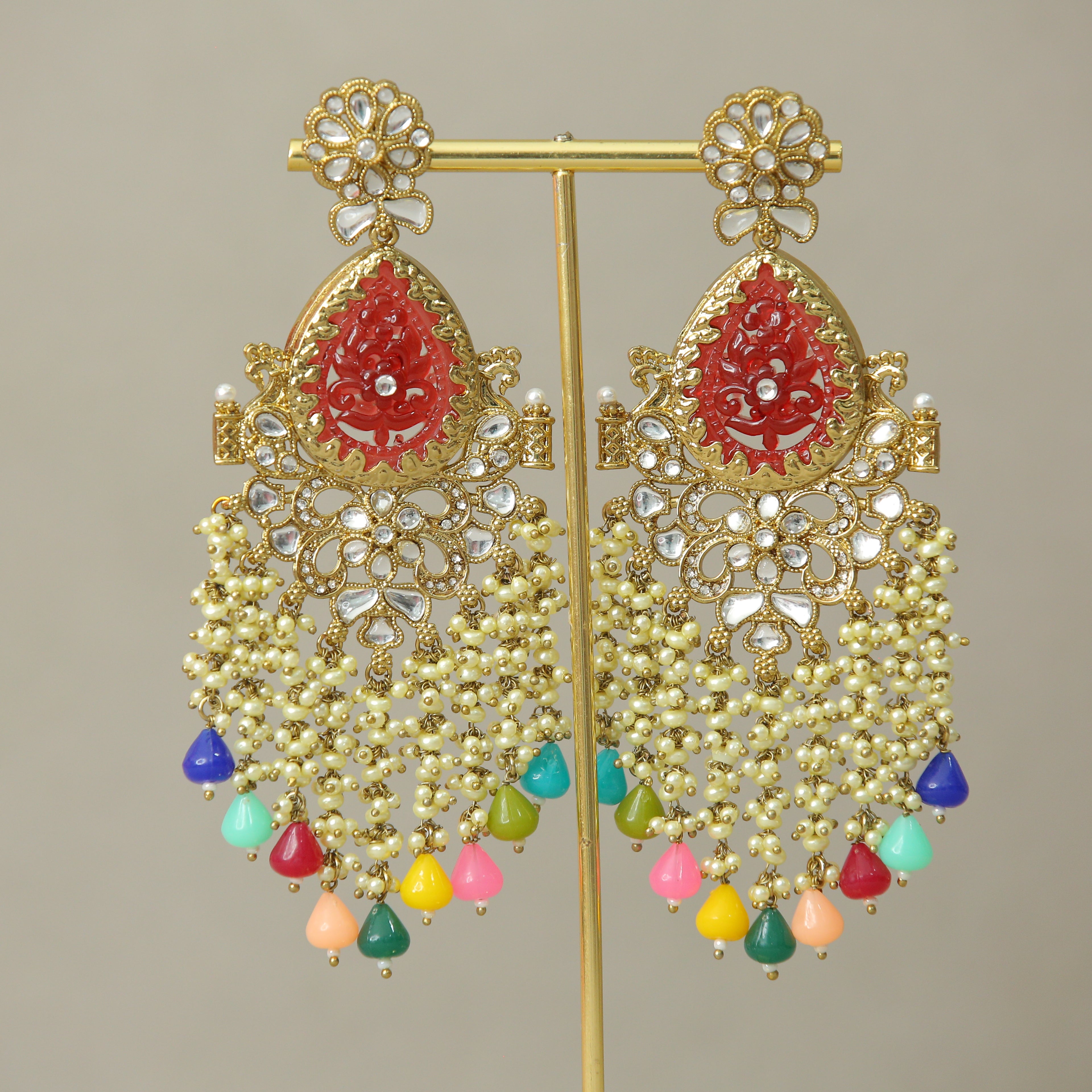 Exquisite Aaradhya Kundan Earrings for Women – Traditional Indian Jewelry for Weddings, Parties & Festive Occasions