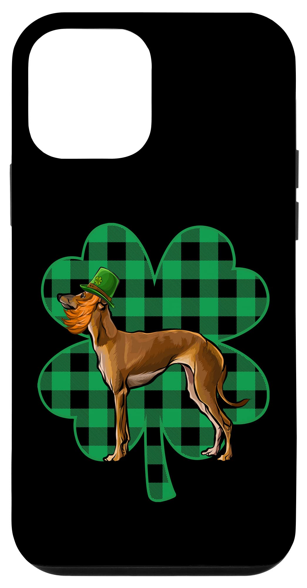 iPhone 12 Mini Case - Italian Greyhound & Leprechaun St. Patrick's Day Design with Lucky Clover - Protective Phone Cover for Irish-Themed Parties & Festive Celebrations