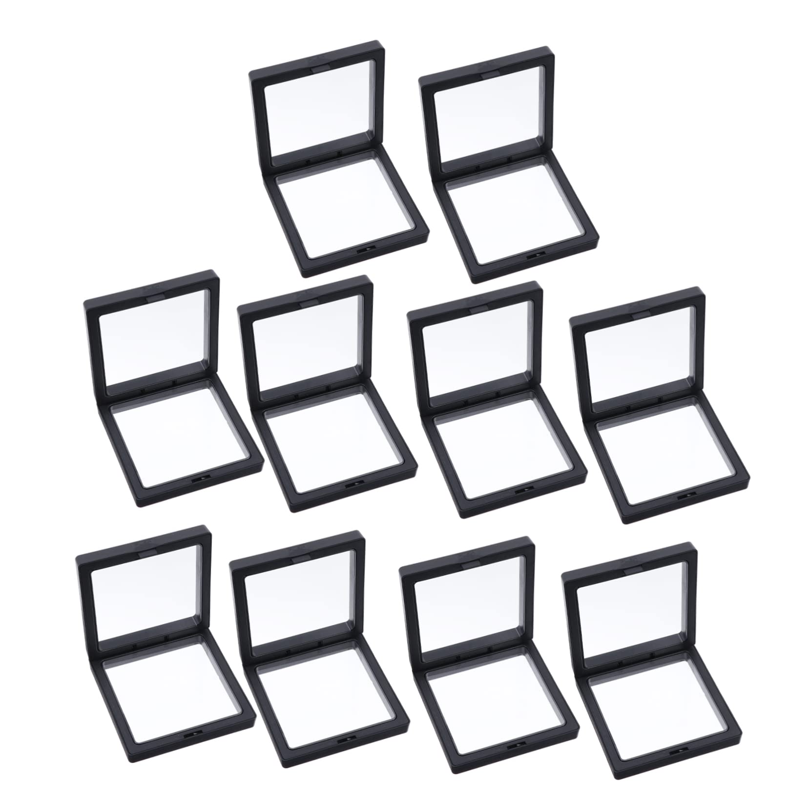 FRCOLOR 3-Piece Clear Jewelry Display Box Set - Black ABS Nail Art Organizer, Earring Tray & Polish Storage Case - Perfect for Salon, Home Organization & Retail Store Displays