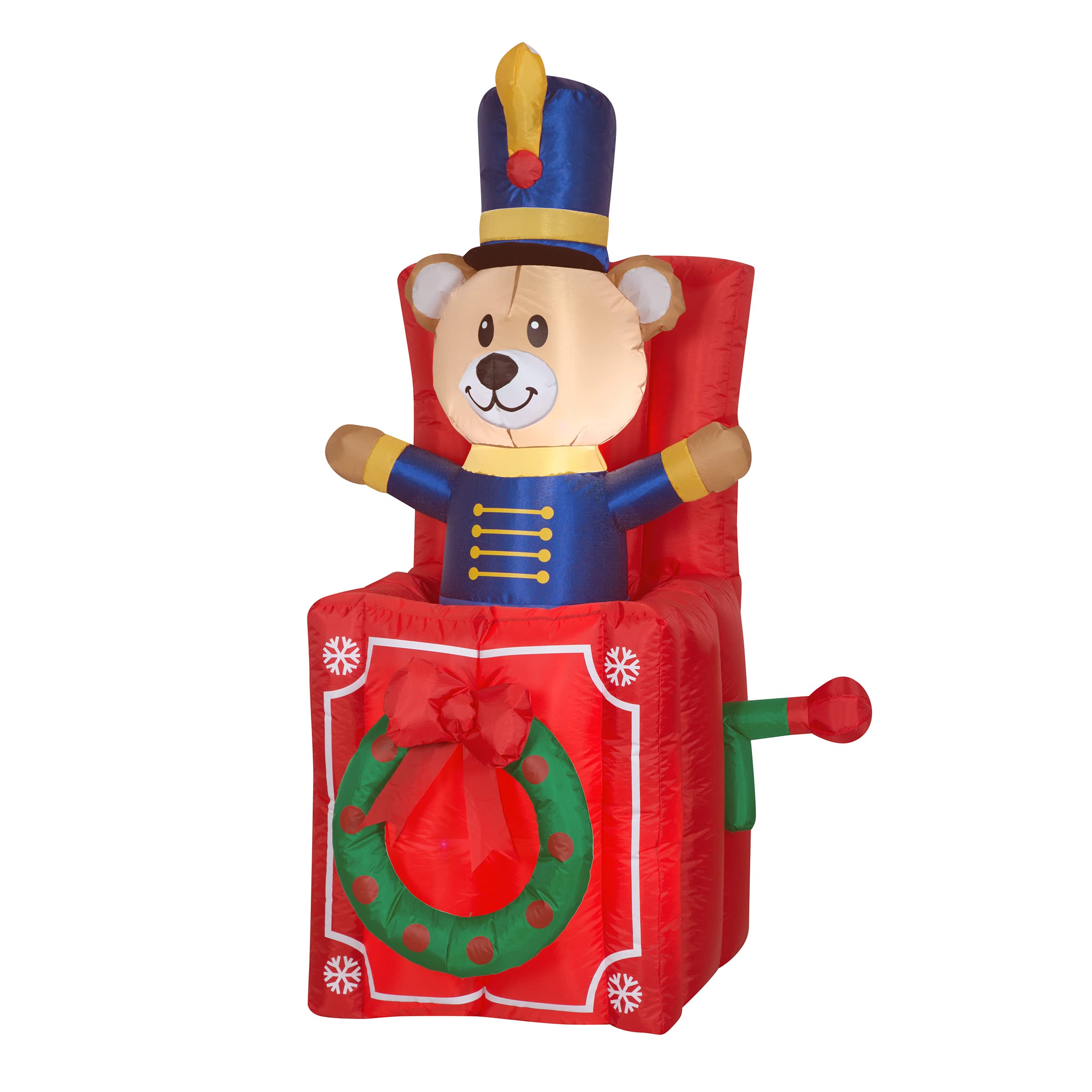National Tree Company 60-Inch Inflatable Jack-in-The-Box with LED Lights - Plug-in Christmas Decoration for Holiday Yard & Indoor Decor