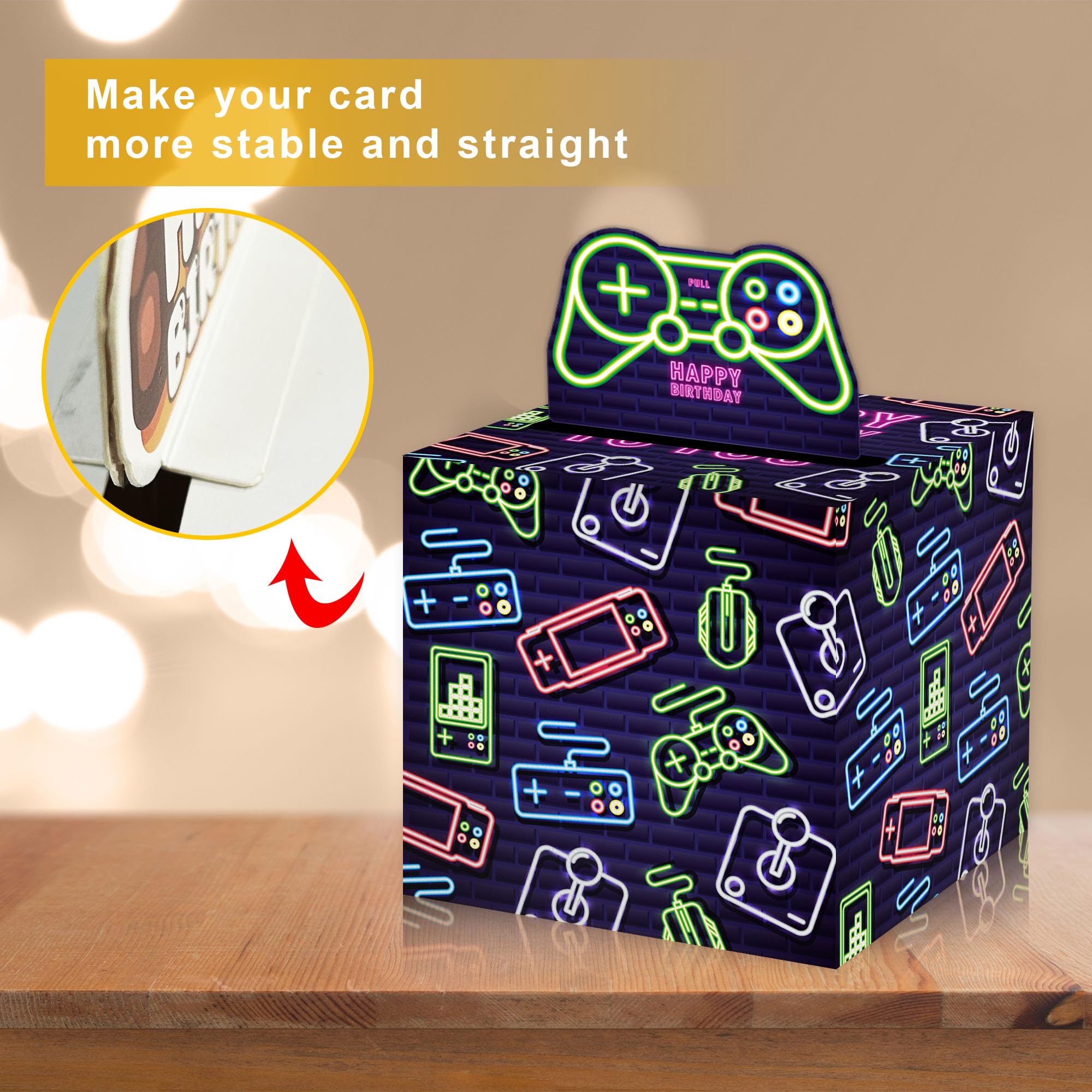 Neon Surprise Money Box Gift Pull - Fun Birthday Cash Gift Set with Card & 35 Transparent Bags for Kids, Boys & Girls | Perfect for Birthday Parties, Game Nights & Surprise Gift Exchanges
