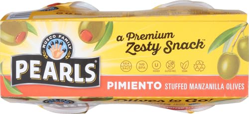 Pearls Olives To Go! Pitted Kalamata Olives - 1.4 oz (24 Cups) | Premium Greek Olives for Snacking, Salads & Charcuterie Boards | Perfect for Lunch Boxes, Picnics & On-The-Go Meals
