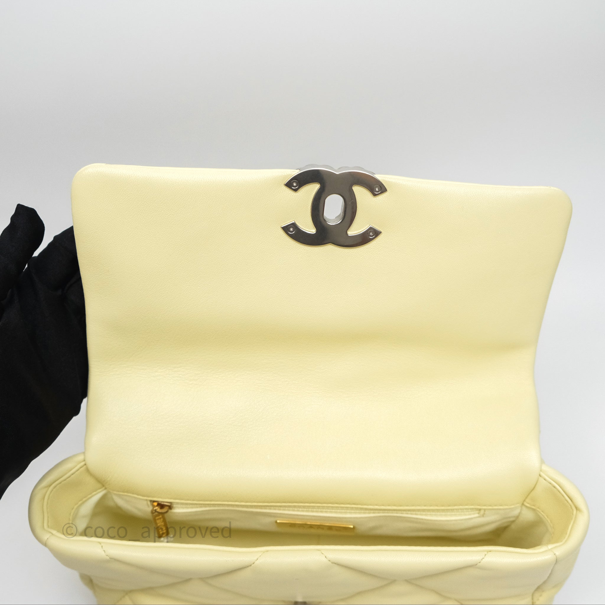 Chanel 19 Small Handbag in Light Yellow with Mixed Hardware - Luxury Crossbody Bag for Women, Perfect for Date Night & Special Occasions
