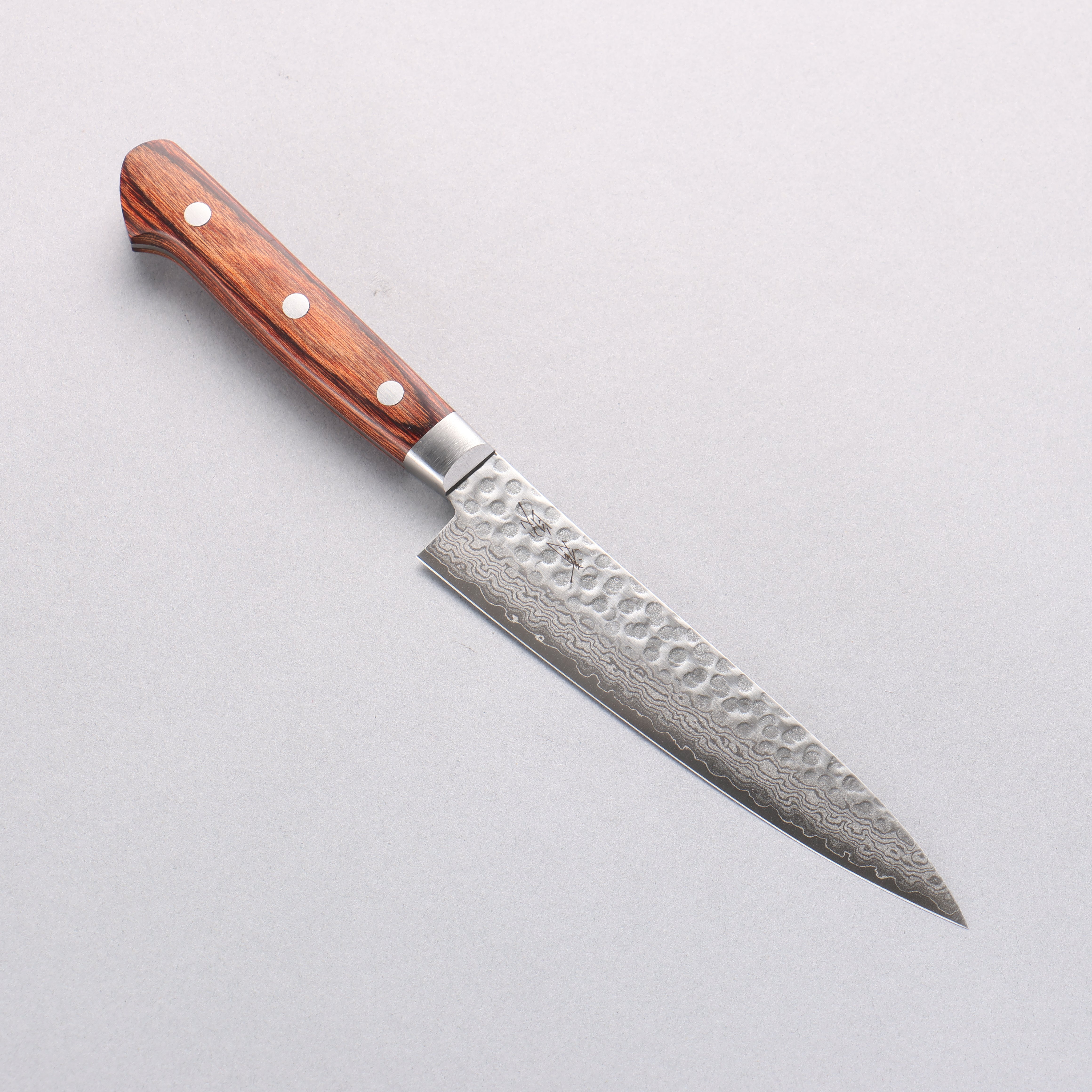 Seisuke VG10 17-Layer Damascus Petty Utility Knife 135mm with Mahogany Handle - Perfect for Slicing, Peeling & Precision Kitchen Tasks