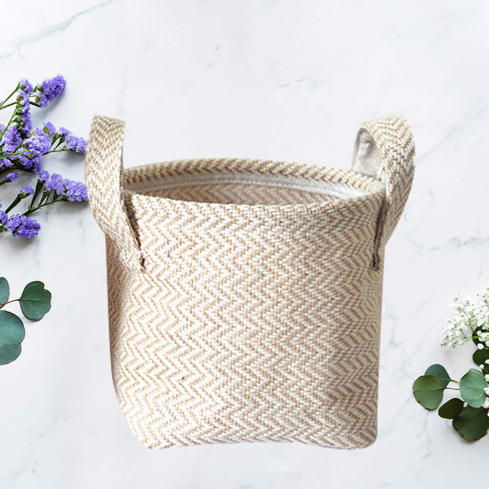 Collapsible Woven Storage Bins - Handwoven Cotton Basket for Toys & Home Organization