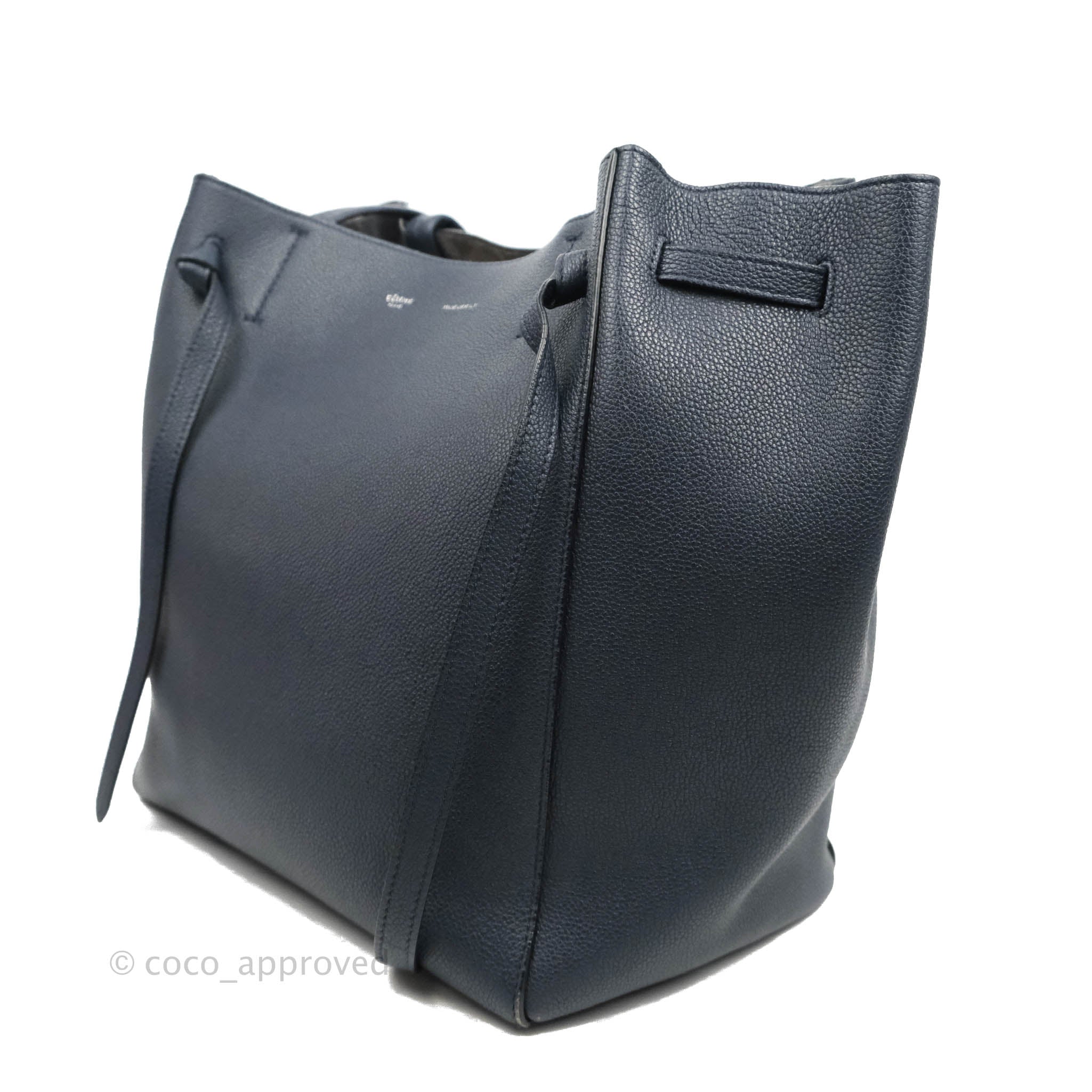 Celine Small Cabas Phantom Tote Bag in Soft Grained Calfskin Leather - Dark Navy Blue for Women | Luxury Handbag for Work, Travel & Everyday Use