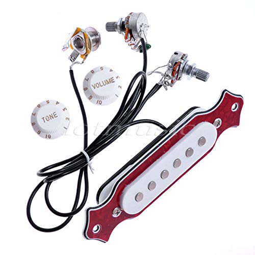 5-Piece Electric & Acoustic Guitar Soundhole Pre-Wired Wiring Harness with Pickups & Knobs - Perfect for DIY Guitar Repair & Upgrade (Replacement Parts for Les Paul, Stratocaster)