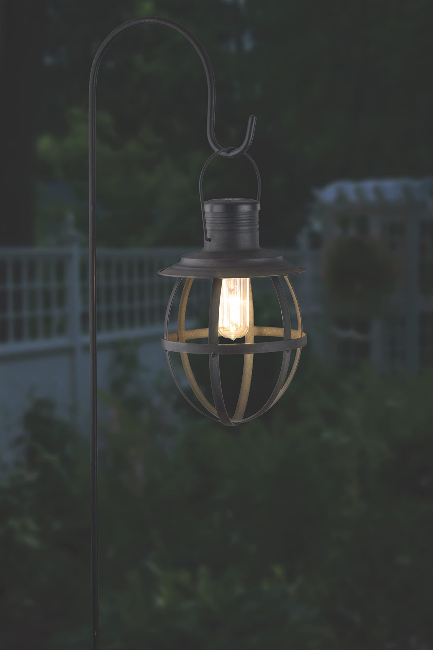 Xodus Innovations BL840 Battery Powered Outdoor LED Hanging Lantern - 11 Inch Decorative Metal Light with 4/6/8 Hour Timer, Black - Perfect for Patio, Garden, Porch & Backyard Decor