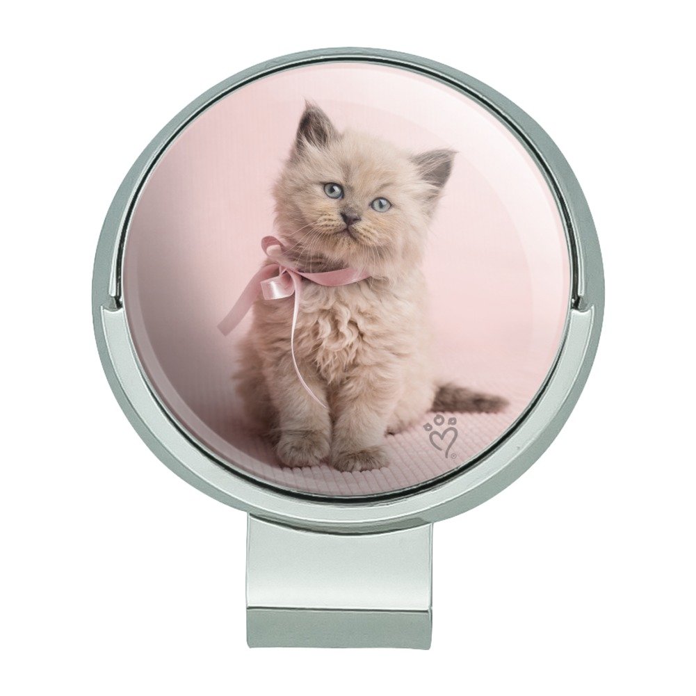 Miradoll Ragdoll Cat Kitten Pink Ribbon Bow Golf Hat Clip with Magnetic Ball Marker - Cute Cat Accessories for Golf Enthusiasts | Perfect for Golf Games, Tournaments & Pet Lovers