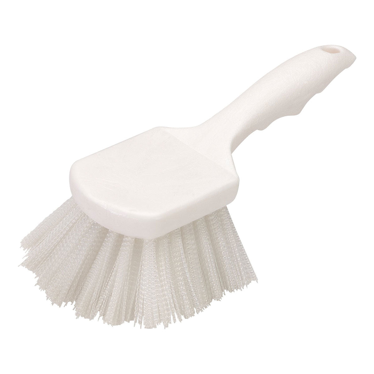 Carlisle 4054102 Flo Pac Utility Scrub Brush - Heavy Duty Cleaning Brush for Kitchen, Bathroom & Outdoor Use, White, 8 Inch - Perfect for Floors, Tiles & Grout Cleaning