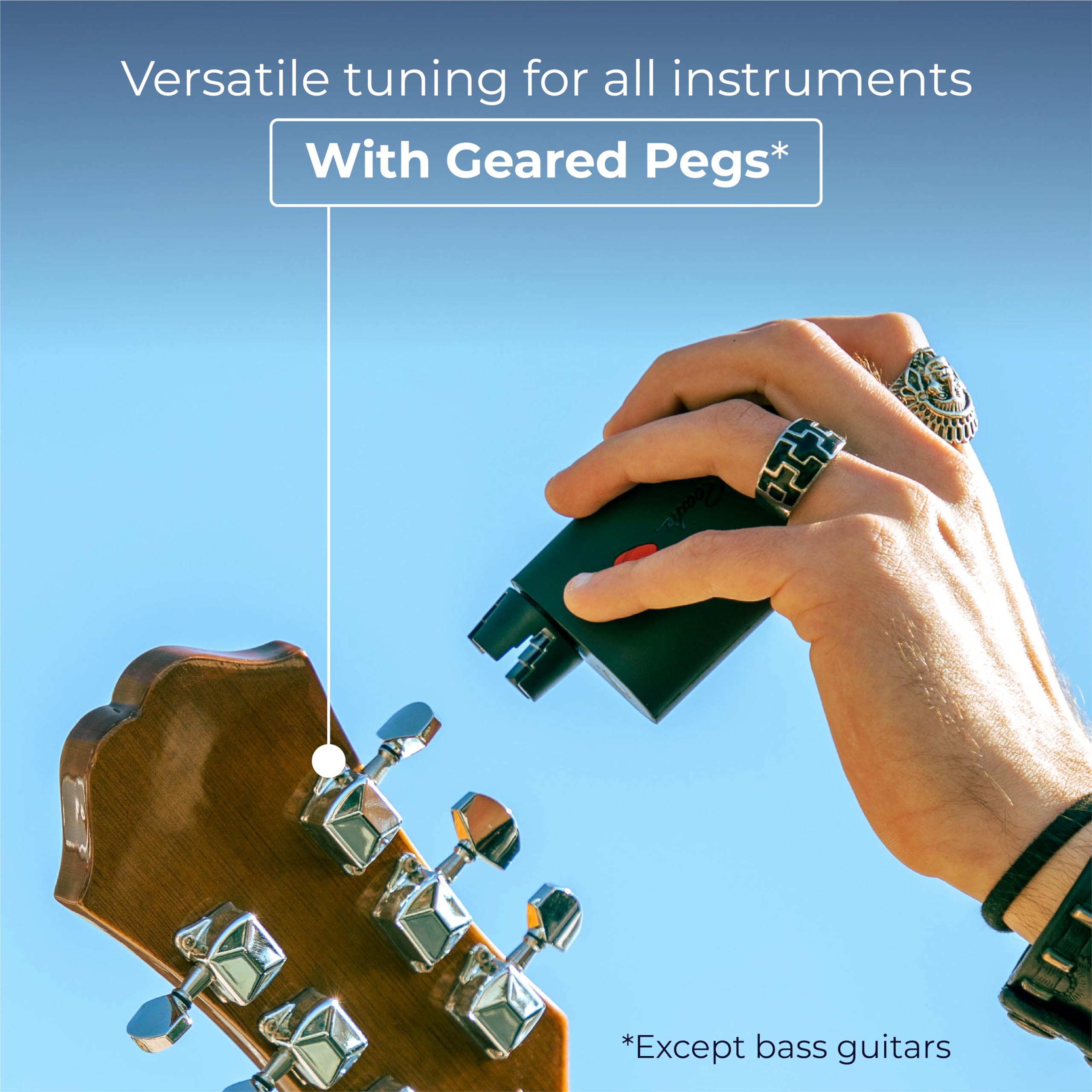 Roadie 3 Smart Automatic Guitar Tuner with Metronome & String Winder - Compatible with Electric, Acoustic, 12-String Guitars, Ukulele, Banjo, Mandolin - 150+ Alternate Tunings - Perfect for Live Performances, Studio Recording & Practice Sessions