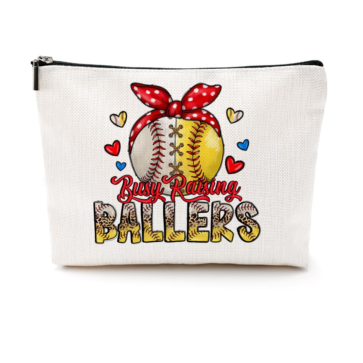 Baseball & Softball Cosmetic Bags for Women & Girls - Durable Zipper Pouch for Players, Coaches & Friends - Perfect Sports Gift for Team, Training & Travel Accessories