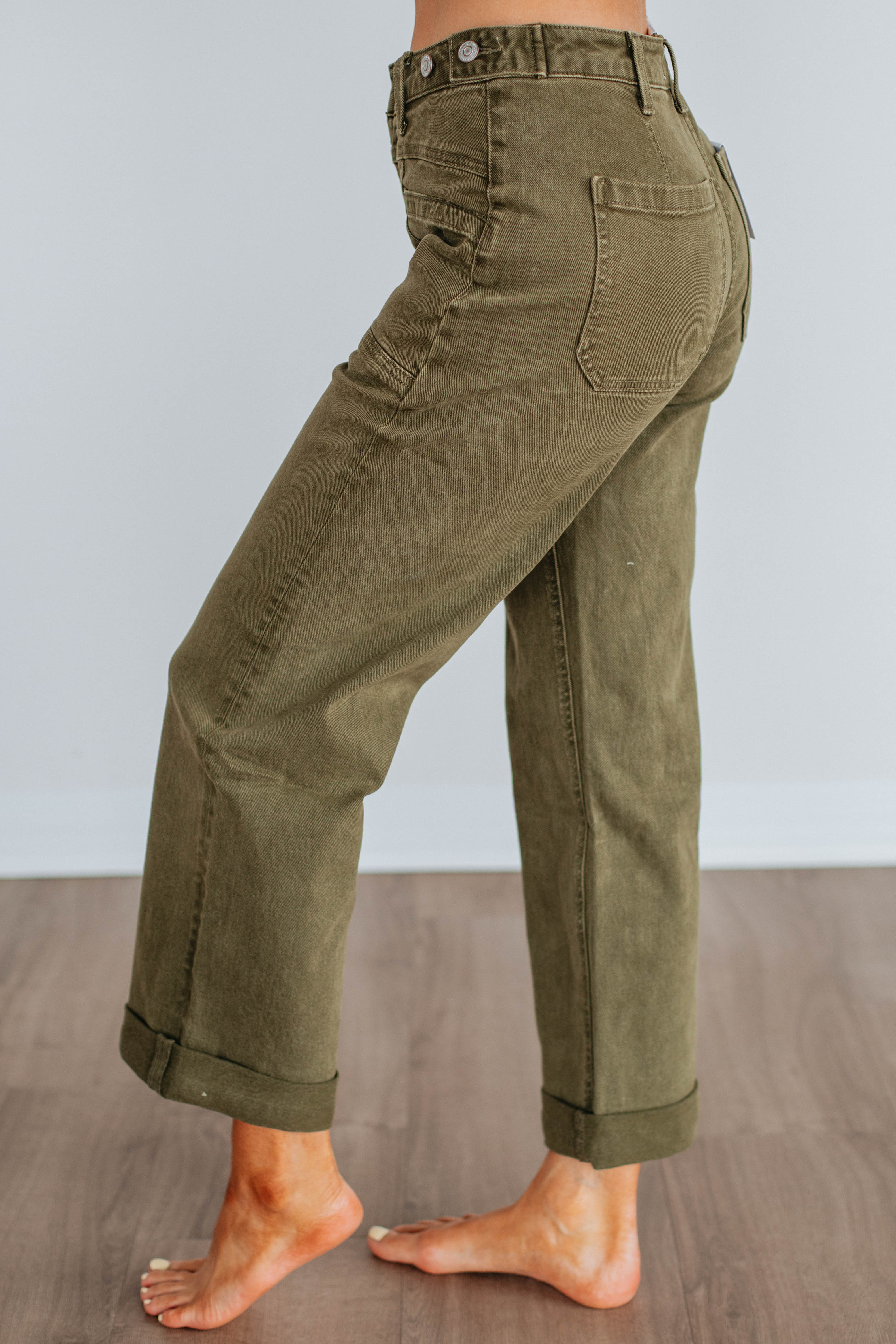 Dayna Flying Monkey Jeans for Women - Dark Olive Wash High Waisted Skinny Denim | Perfect for Casual Outfits, Date Nights & Office Wear