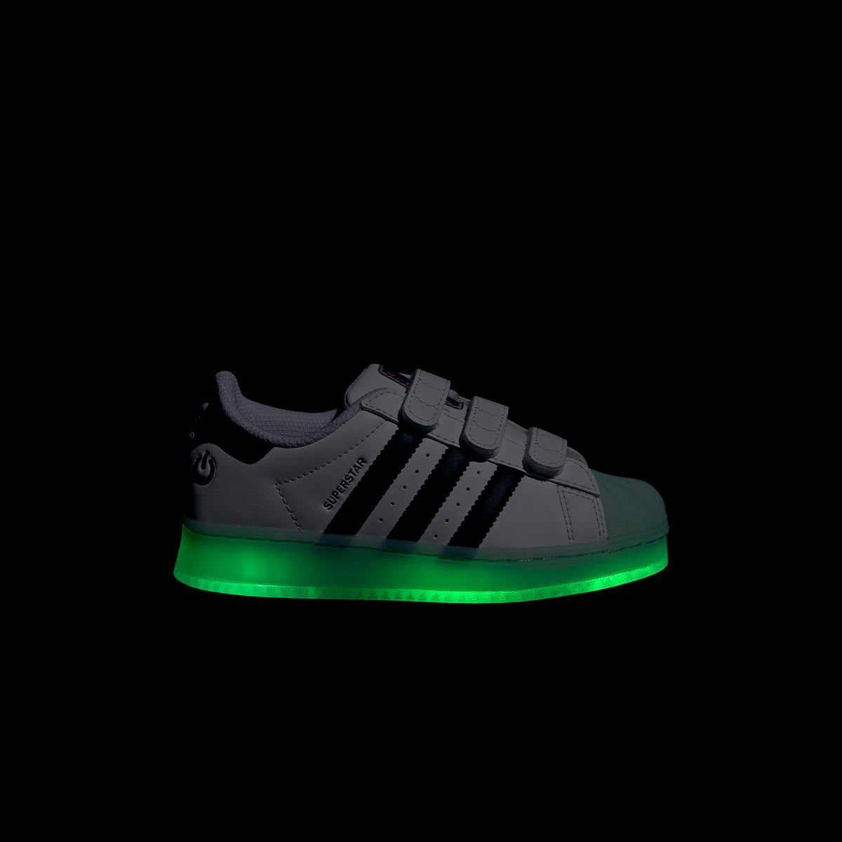 Kids Superstar LED Light Up Sneakers - White Glow Shoes for Boys & Girls - Perfect for Parties, Halloween & Nighttime Fun