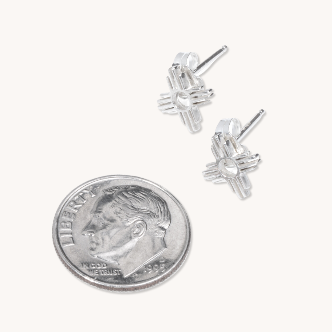 Sterling Silver Mini Zia Stud Earrings - Dainty & Elegant Jewelry for Women - Perfect for Everyday Wear, Gifts & Special Occasions