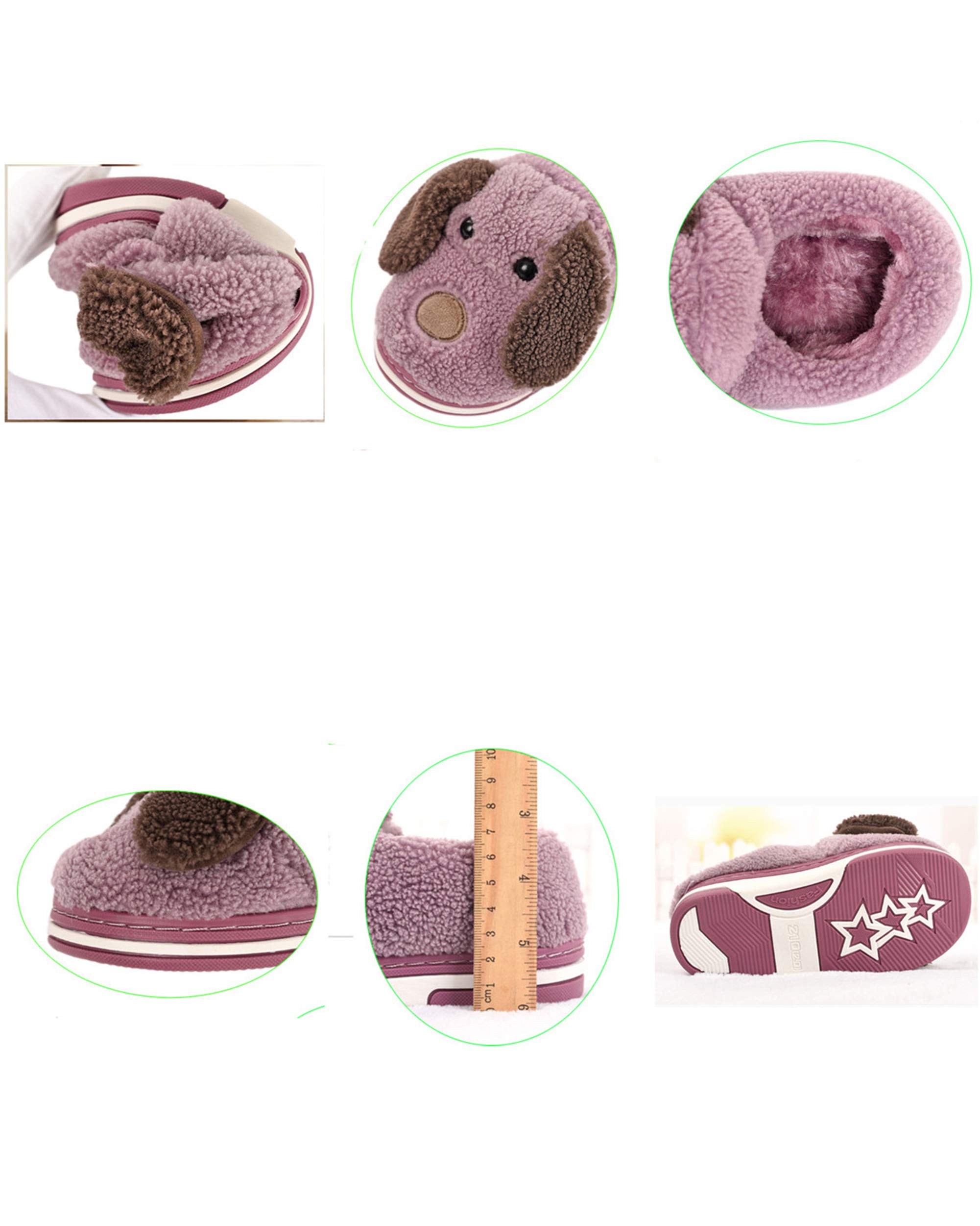 LANFIRE Cozy Cotton Slippers for Adults & Kids - Soft Plush Animal Slippers with Dog Design for Indoor Home Comfort - Perfect for Relaxing, Lounging & Keeping Feet Warm in Winter