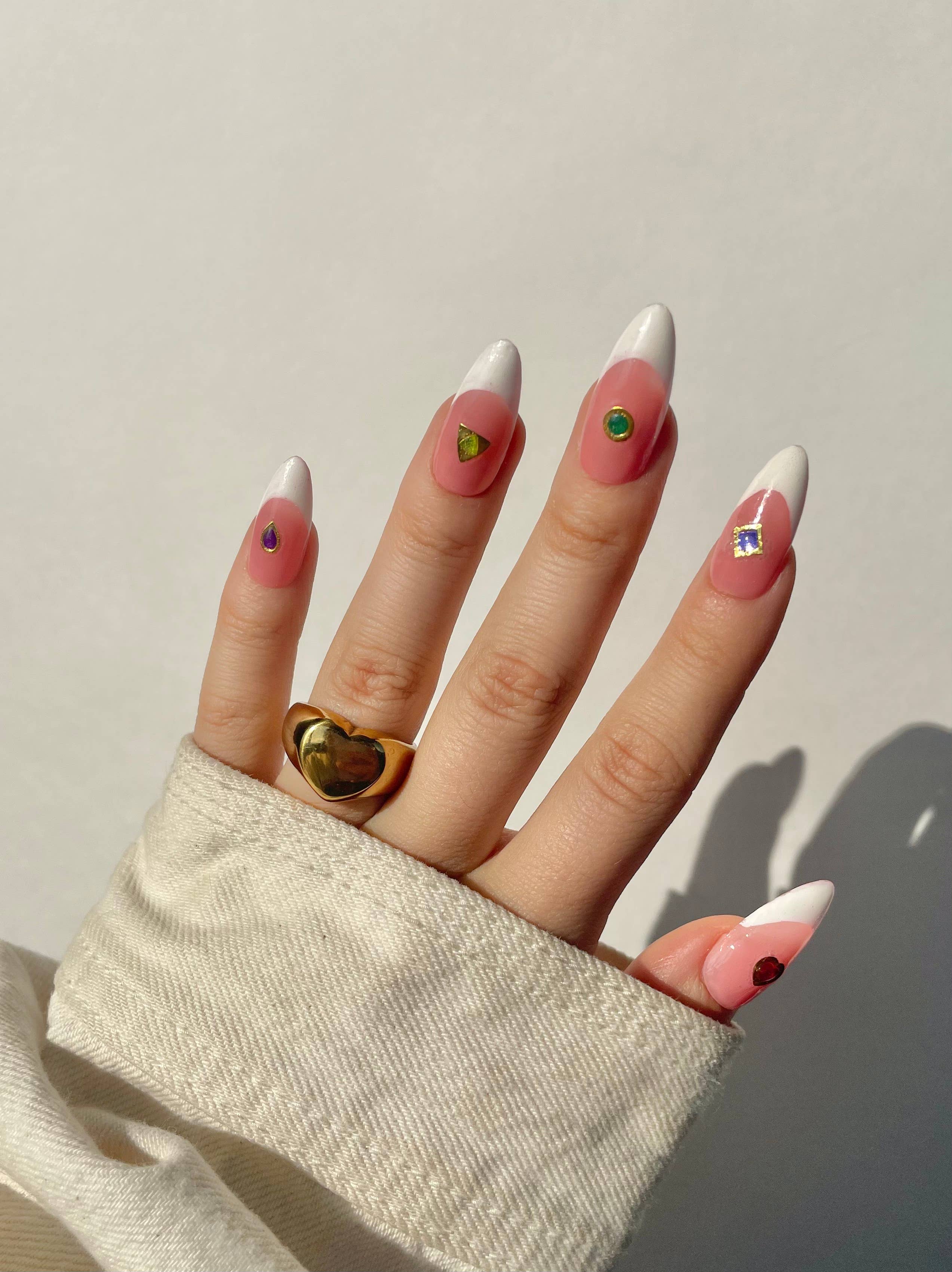 Premium Nail Art Stickers with Rhinestones - Self-Adhesive Nail Decals for Women | Elegant Nail Decorations for Parties, Weddings, and Special Occasions