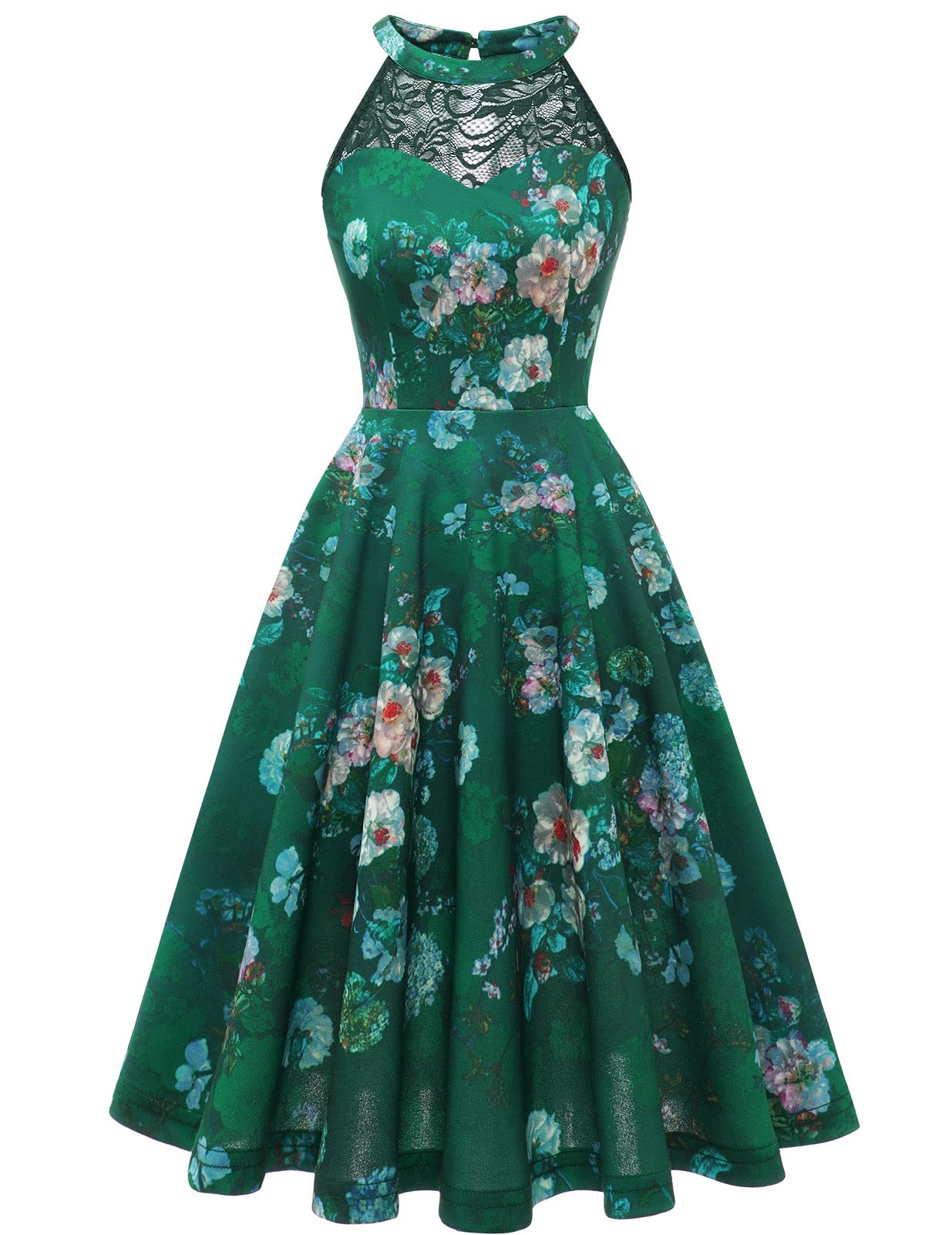 Elegant Women's Vintage Halter Lace Cocktail Dress for Prom, Wedding, Party & Homecoming - Short Evening Gown for Special Occasions & Formal Events