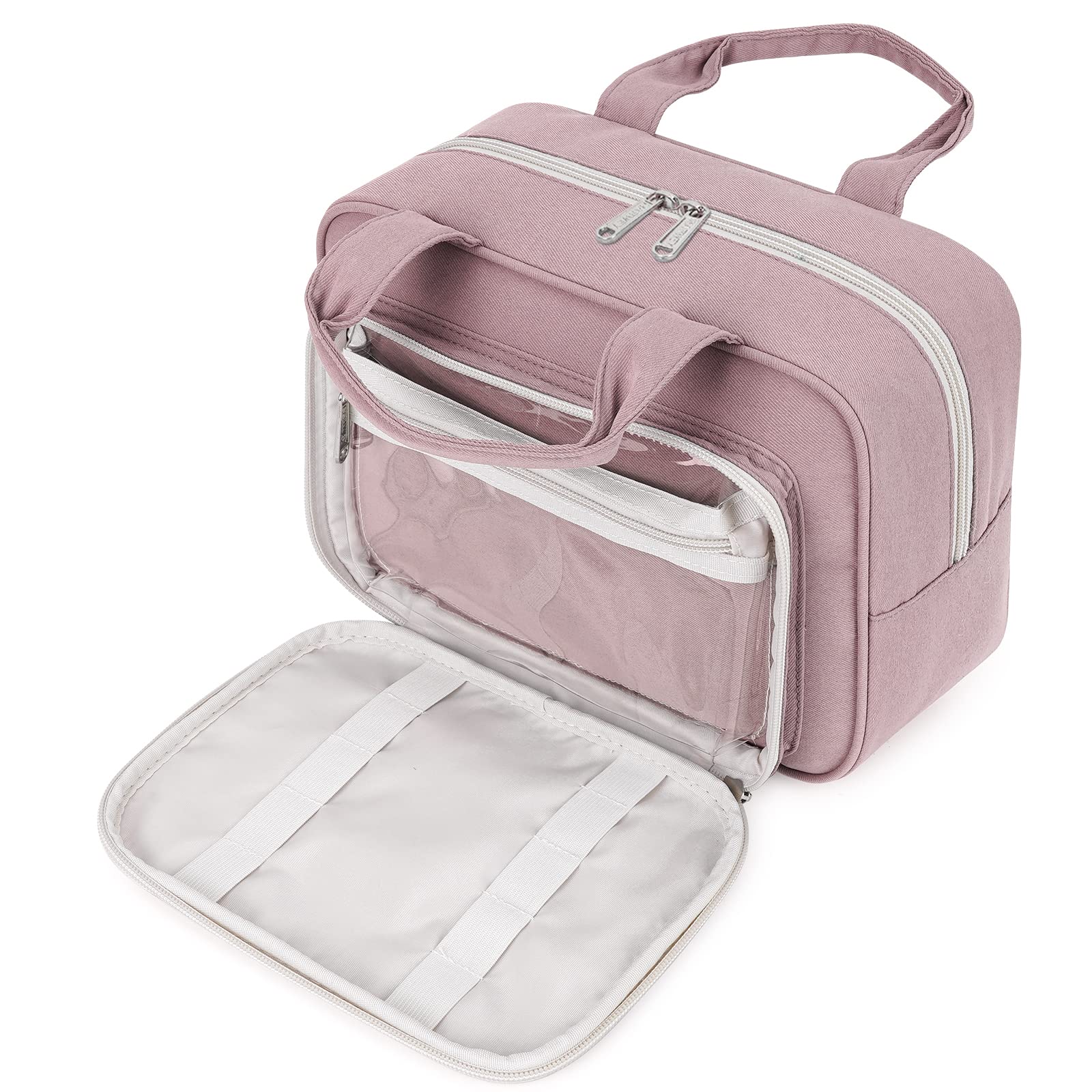 Large Travel Toiletry Bag for Women - Full Size Cosmetic & Makeup Organizer with Multiple Pockets (Dusty Rose) | Perfect for Vacation, Gym, Business Trips & Weekend Getaways