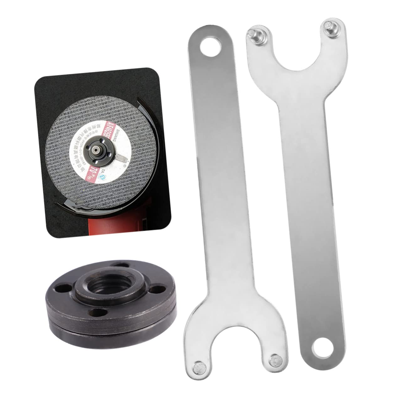 DOITOOL 4-Piece Metal Grinder Wrench Set - Adjustable Nut Spanner, Safety Lock Nut Tool, Replacement Wrench Kit for Angle Grinders - Perfect for Metalworking, Construction, and DIY Projects