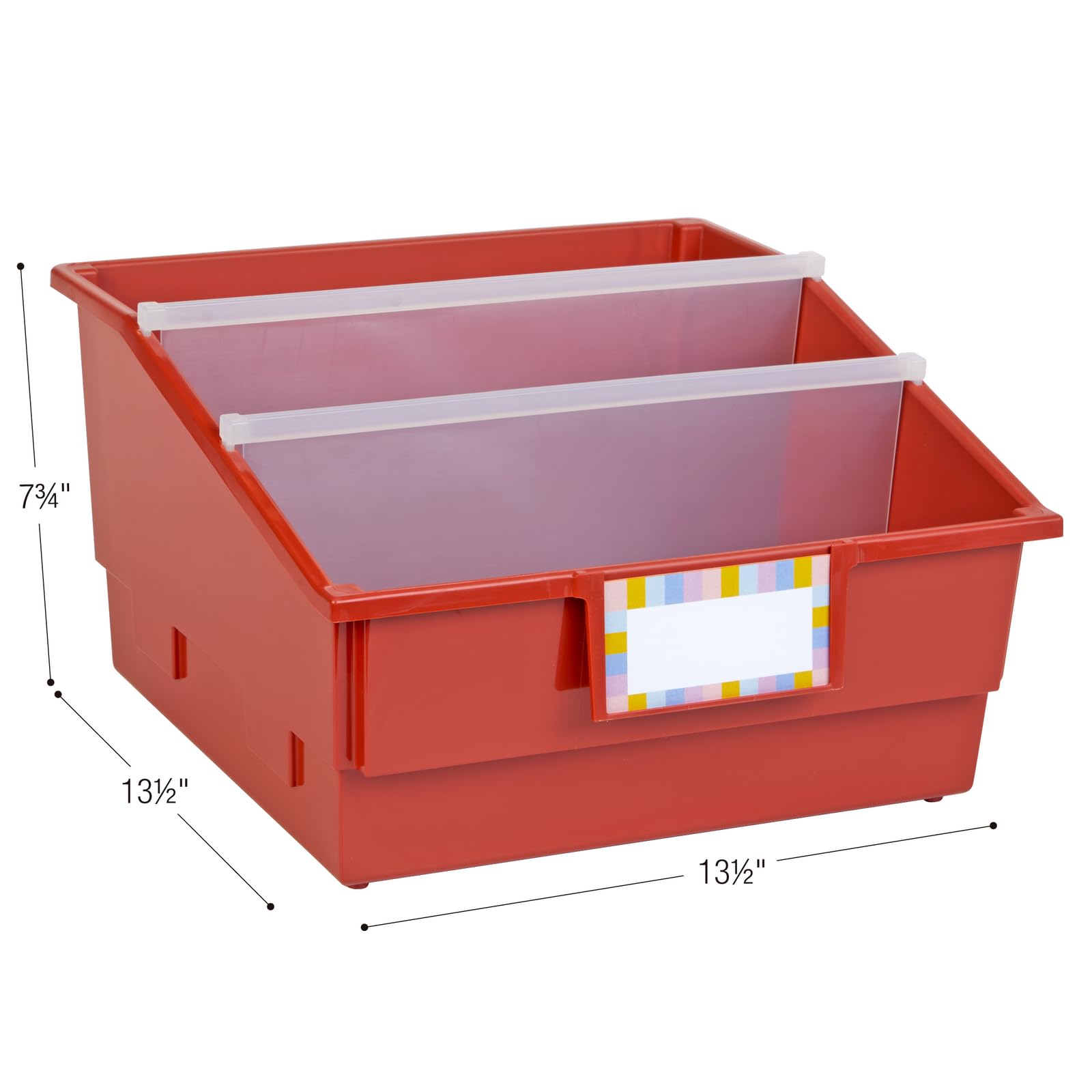 Really Good Stuff Picture Book Classroom Library Bins with Dividers - 6 Pack - Clay | Durable Book Storage for Kids | Perfect for Classroom Organization, Homeschooling & Daycare Centers