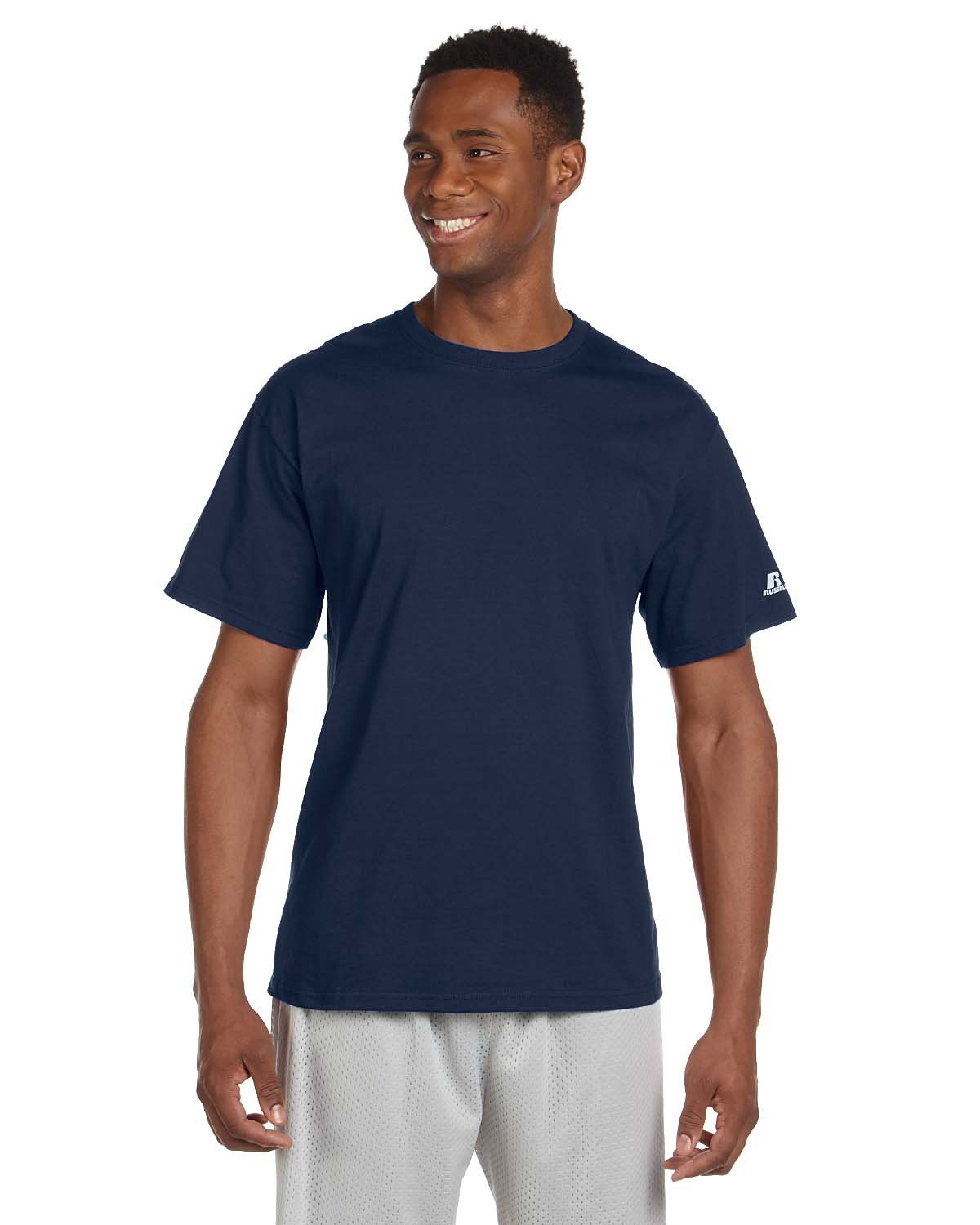 Russell Athletic Men's Basic Cotton T-Shirts - Soft Breathable Crew Neck Tees for Casual Wear, Gym & Everyday Comfort | Durable Short Sleeve Shirts for Men