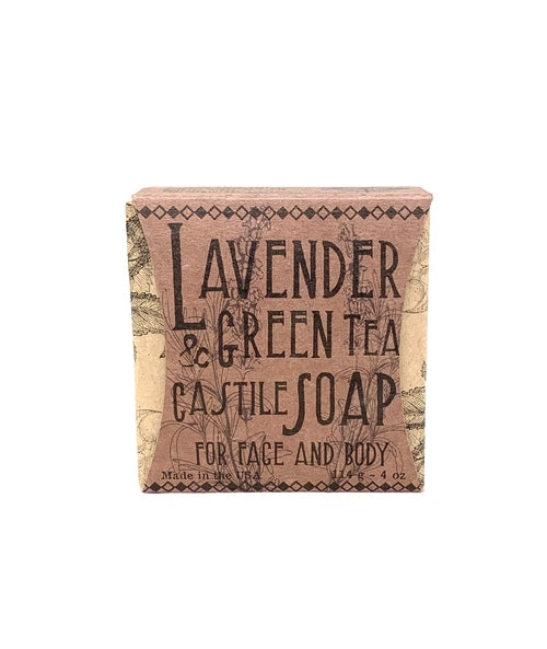 Virginia Lavender & Green Tea Soap - Natural Handmade Bar for Relaxation & Skincare - Perfect for Bath, Gift, and Aromatherapy