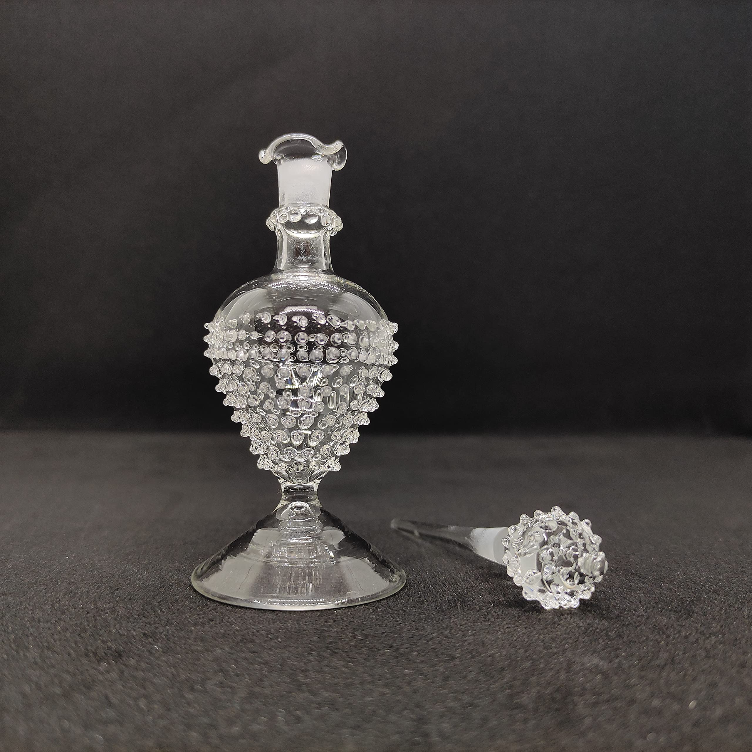 Premium 4 Inch Glass Attar Dani - Elegant Fragrance Bottle & Attar Pot for Perfume Storage | Perfect for Aromatherapy, Home Decor & Gift Giving