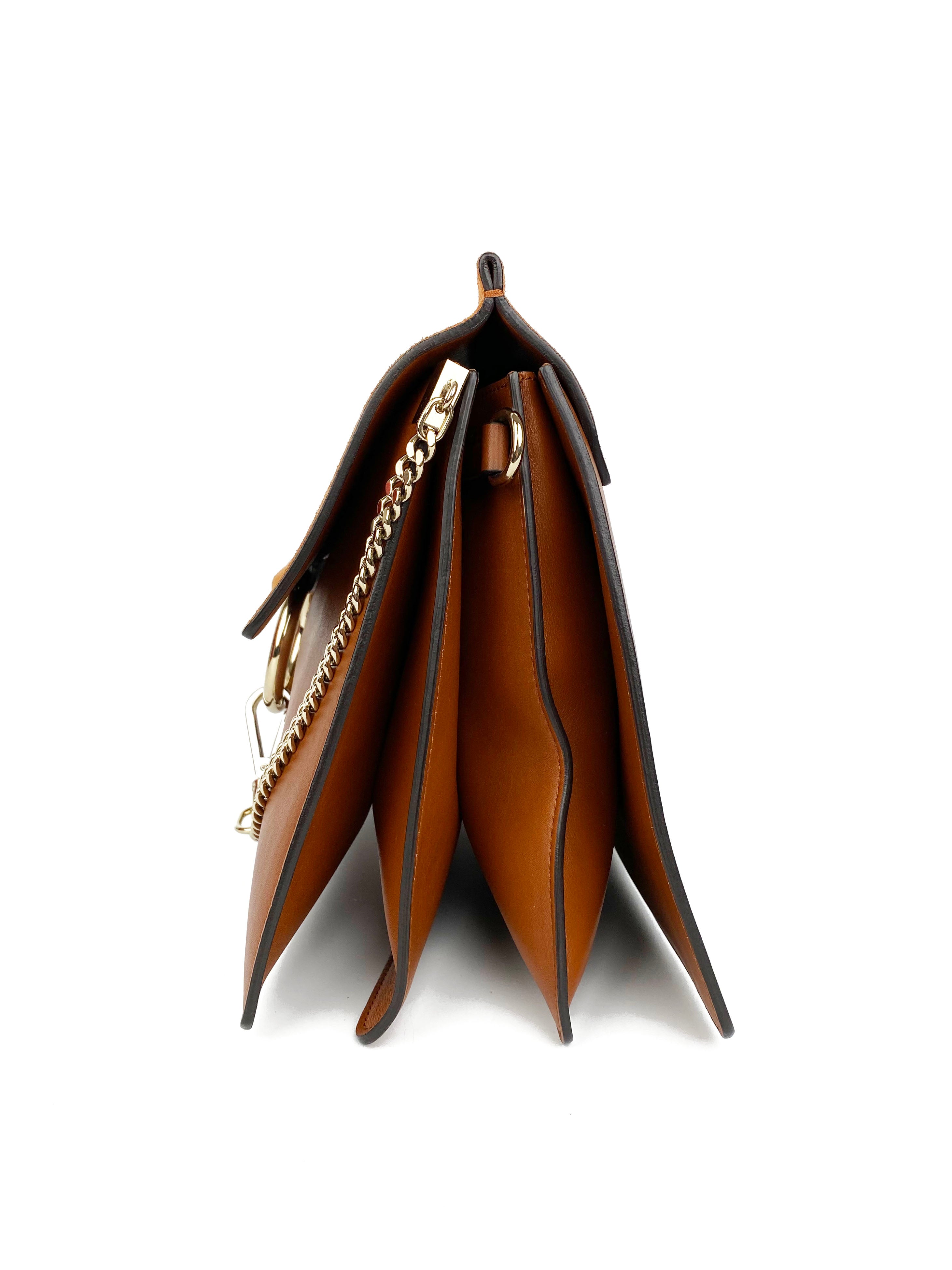 Chloe Faye Medium Shoulder Bag in Brown Leather - Perfect for Work, Travel & Everyday Use