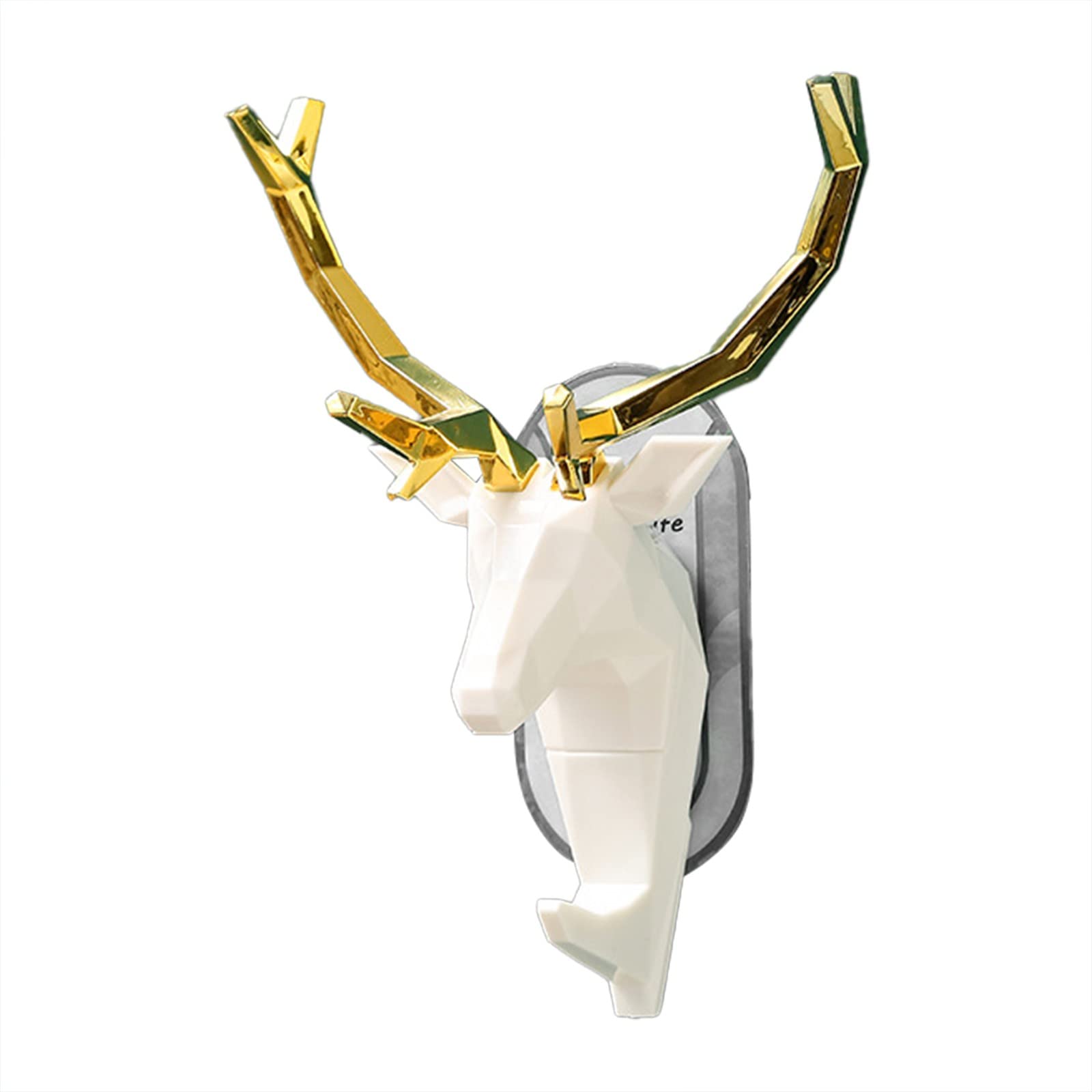 Deer Antler Wall Hooks - White Sticky Hangers for Kitchen, Bathroom & Doors