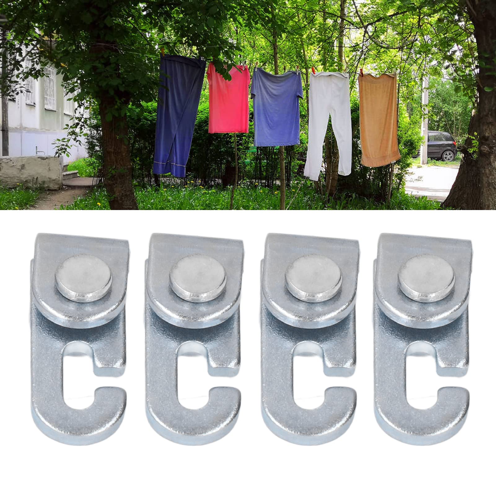 Wobythan 4Pcs Automatic Locking Tent Hooks - Adjustable Rope Length, Lightweight & Secure for Camping Tents - Perfect for Outdoor Adventures, Hiking, and Backpacking Trips
