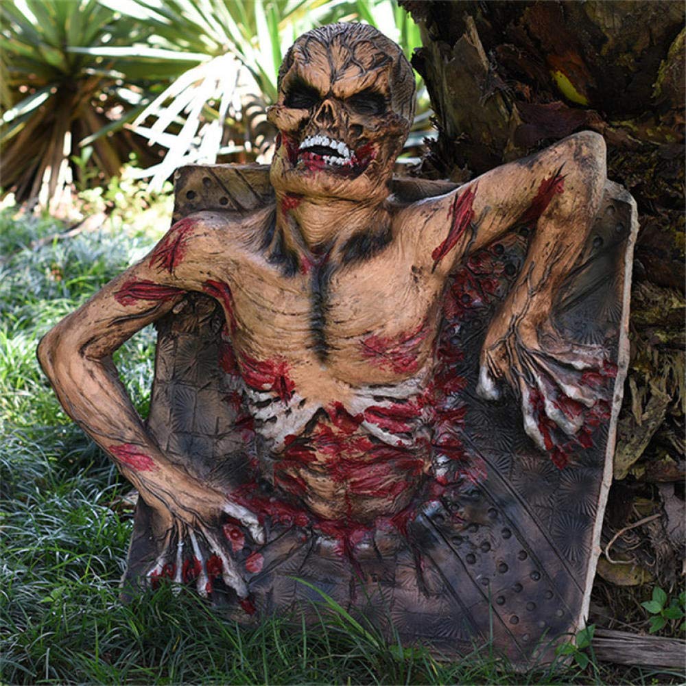 Latex Zombie Statue Sculpture - Halloween Party & Office Decorations - Spooky Home, Garden, and Event Decoration