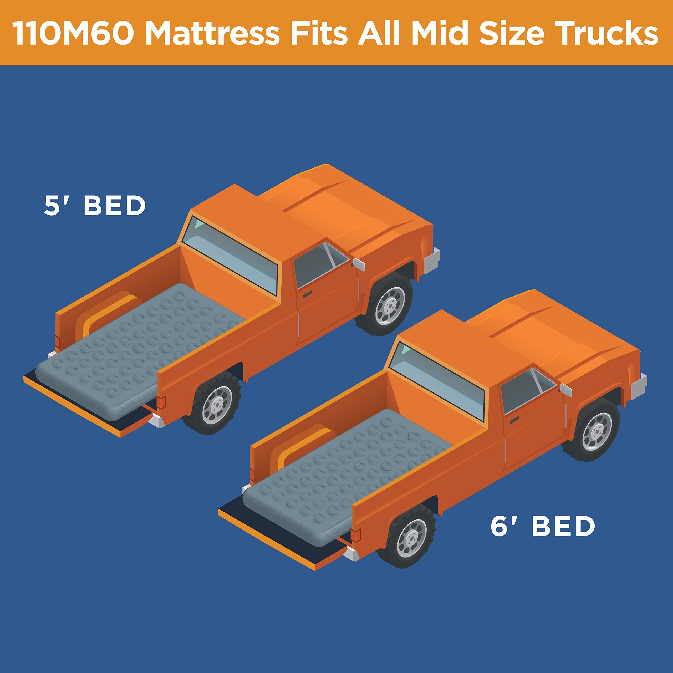 Rightline Gear Truck Bed Air Mattress with Built-In Pump - Inflatable Sleeping Pad for Camping, Road Trips & Outdoor Adventures