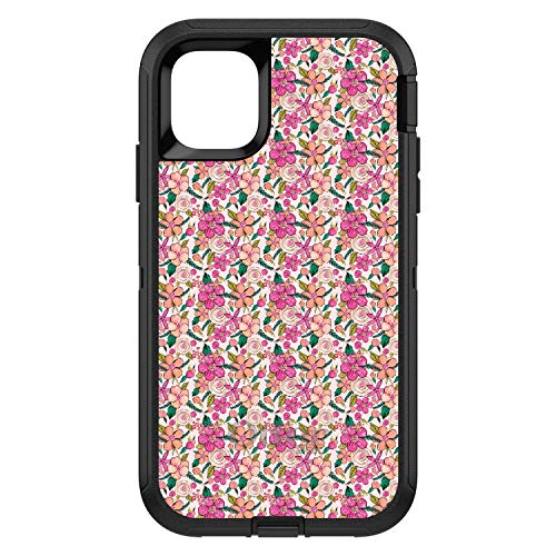 Preppy Pattern - Pink Flowers Floral On Black Case