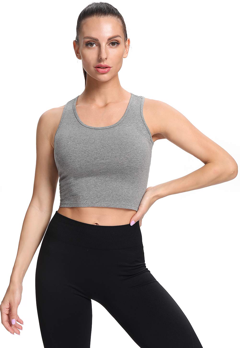 Star Vibe 4 Pack Women's Cotton Gym Vests - Breathable Yoga Crop Tops & Sports Tops for Workout, Running & Fitness | Perfect for Yoga, Gym & Casual Wear
