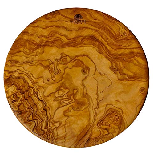 Berard Round French Olive Wood Cutting Board - Handmade Vintage Wooden Chopping Board for Kitchen, Charcuterie, Cheese & Bread Serving - Perfect for Entertaining & Gourmet Food Presentation