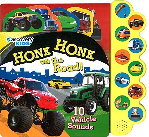 Honk on the Road! Discovery Kids 10-Button Sound Book - Interactive Children's Learning Toy with Animal Sounds & Vehicle Noises - Perfect for Road Trips, Preschool Education & Toddler Playtime