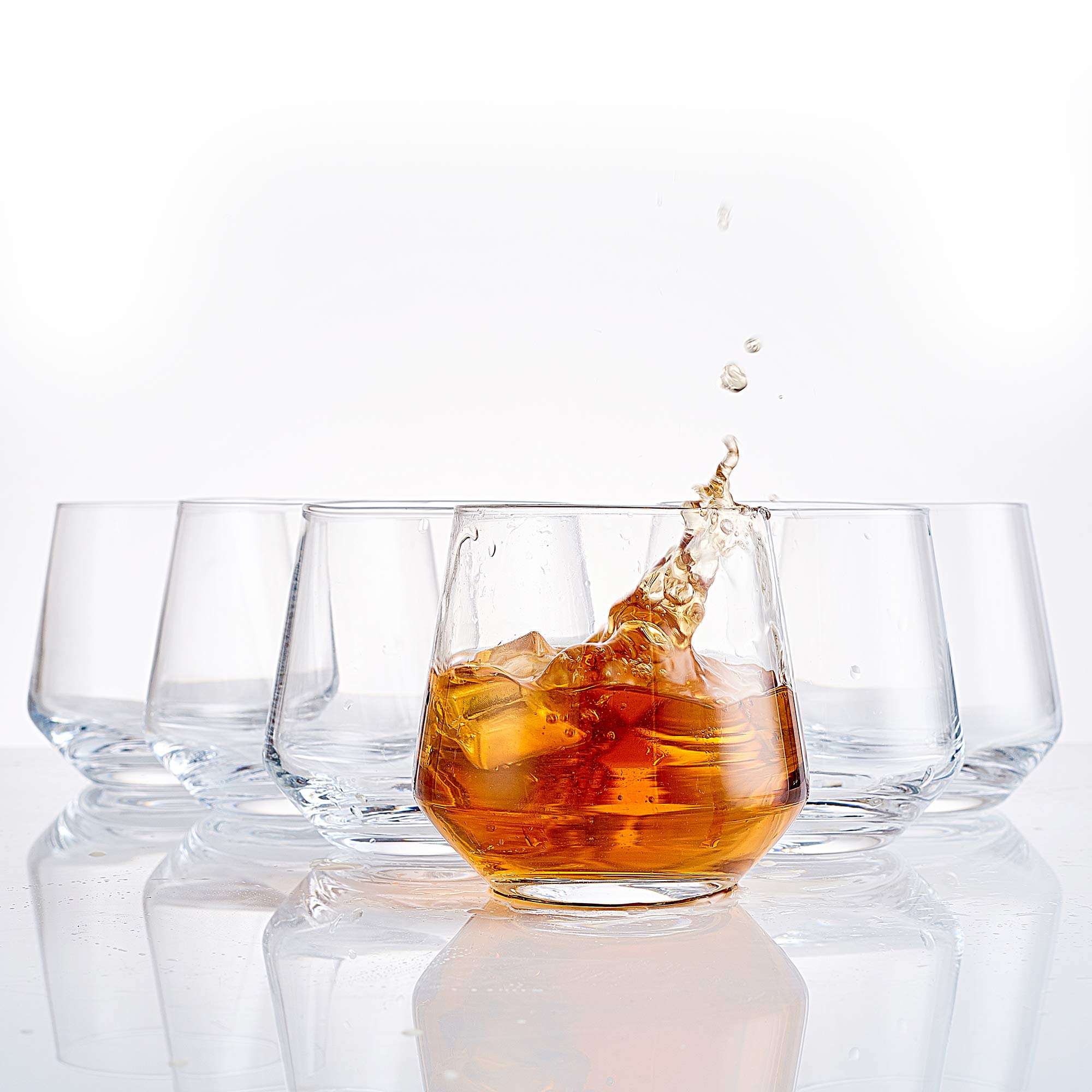 Premium Hyperspace Whiskey Glasses Set of 6 - 12oz Crystal Clear Drinking Cups for Bourbon, Scotch & Wine - Elegant Wedding & Party Glassware for Celebrations, Gifts & Home Bar Decor