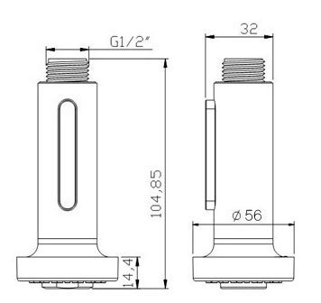 2-Function Pull-Out Kitchen Sink Faucet Head with G1/2 Connections - Polished Chrome Replacement Spray Head for Bathroom & Kitchen Faucets (Model 5) | Perfect for Washing Dishes, Cleaning Vegetables, and Rinsing Sinks