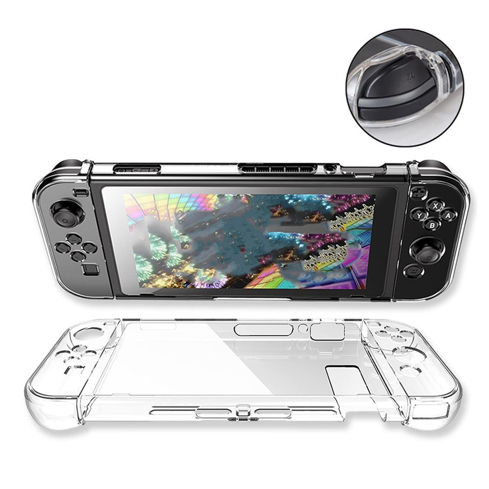 Tangxi Transparent Thin Protective Cover for Nintendo Switch Console - Dockable Gamepad Shell Case for Switch Controller | Perfect for Gaming, Travel & Home Entertainment