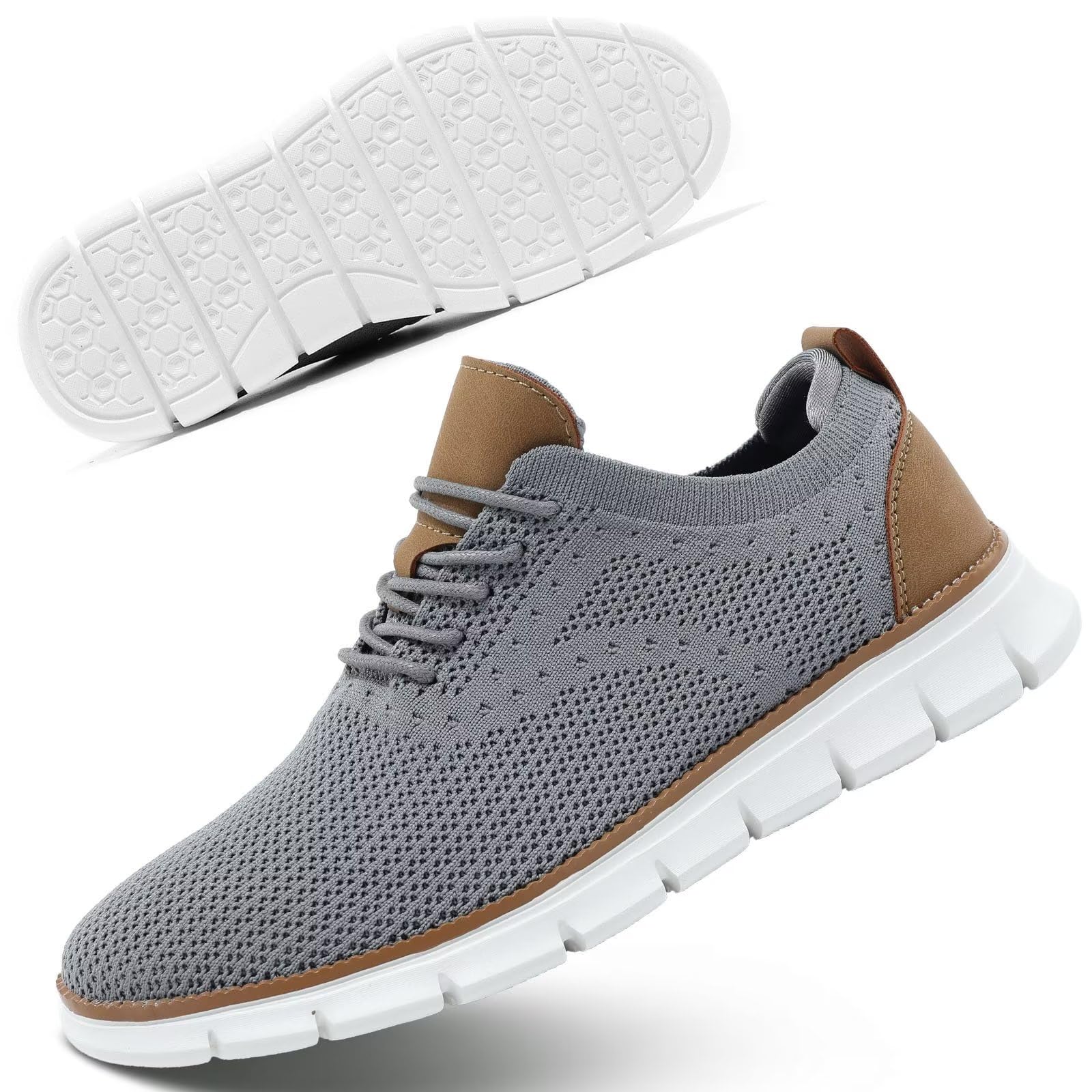 Men's Lightweight Oxford Lace-Up Dress Shoes - Comfortable Casual Walking Sneakers for Business, Office & Everyday Wear