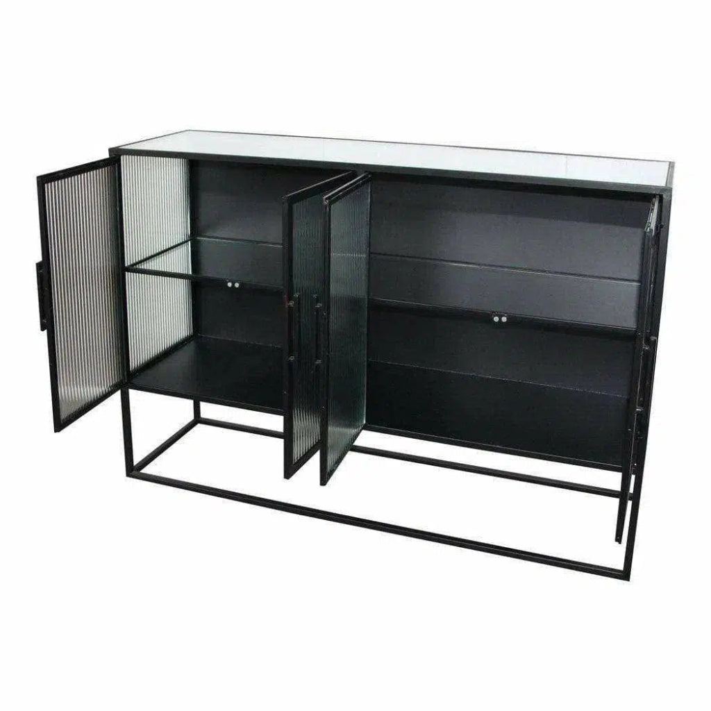 47 Inch Black Industrial Cabinet - Heavy Duty Storage for Garage, Workshop & Office Organization