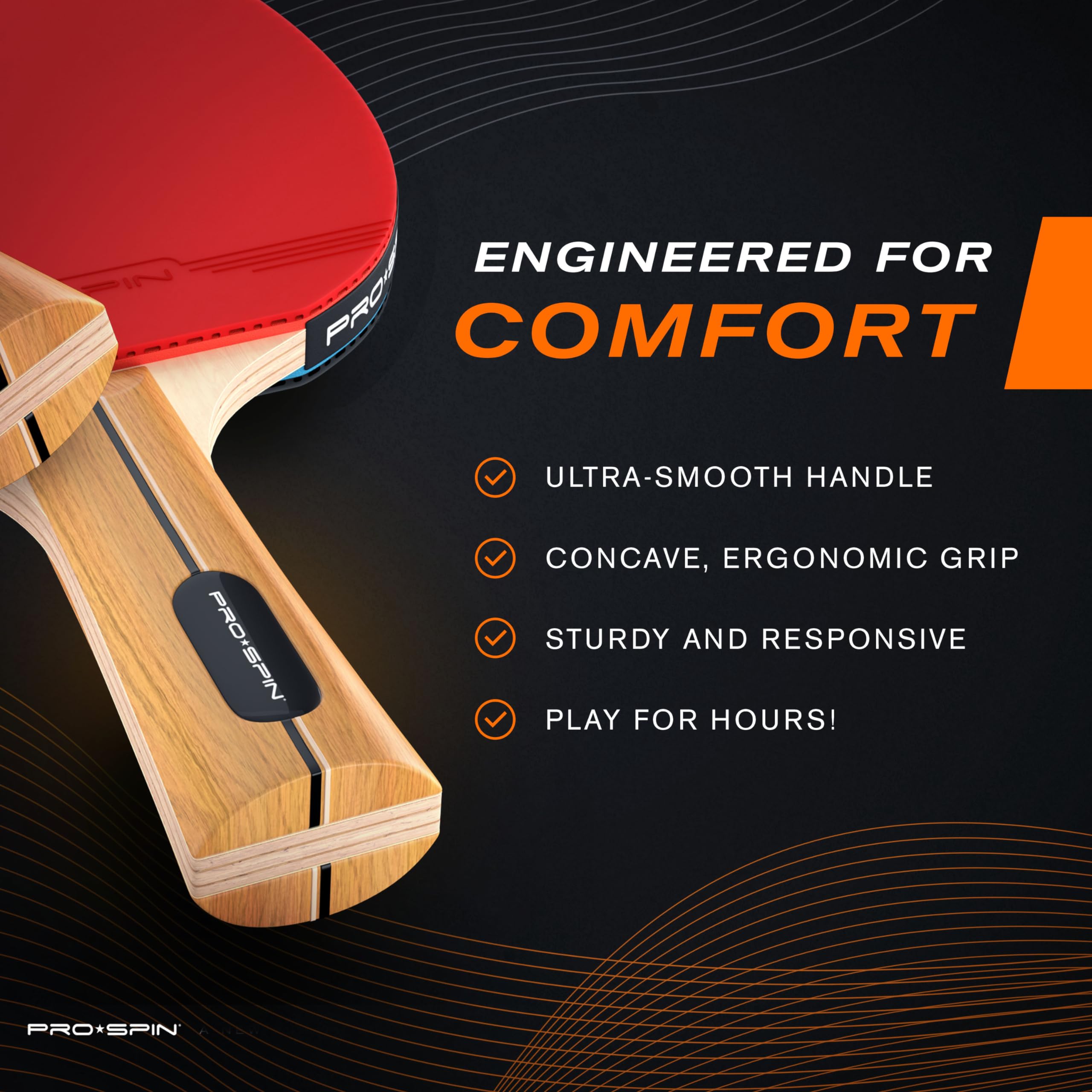 PRO SPIN Ping Pong Paddle - Professional Table Tennis Racket with High-Performance Rubber for Spin & Control | Indoor & Outdoor Play | Perfect for Training, Competition & Recreational Games (Single Paddle)