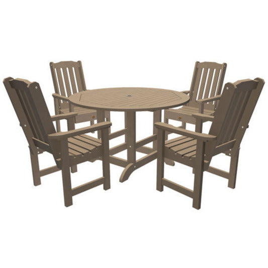 Springville 5-Piece Round Outdoor Dining Set - Patio Furniture for Garden, Backyard, and Poolside Gatherings