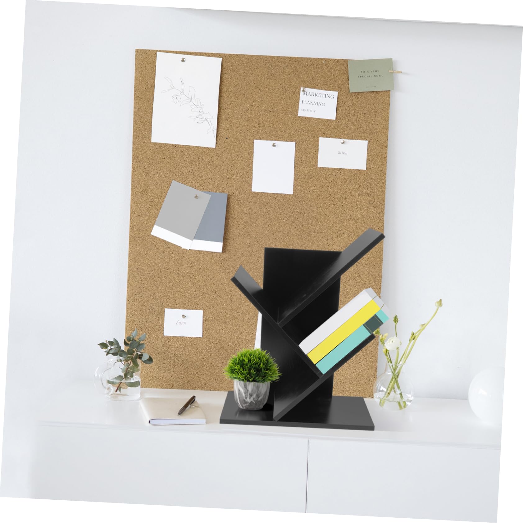 SEWOART 3 Tier Desktop Bookcase - Elegant Wooden Bookshelf Organizer for Office, Study & Student Storage | Perfect for Home, School & Workspace Organization