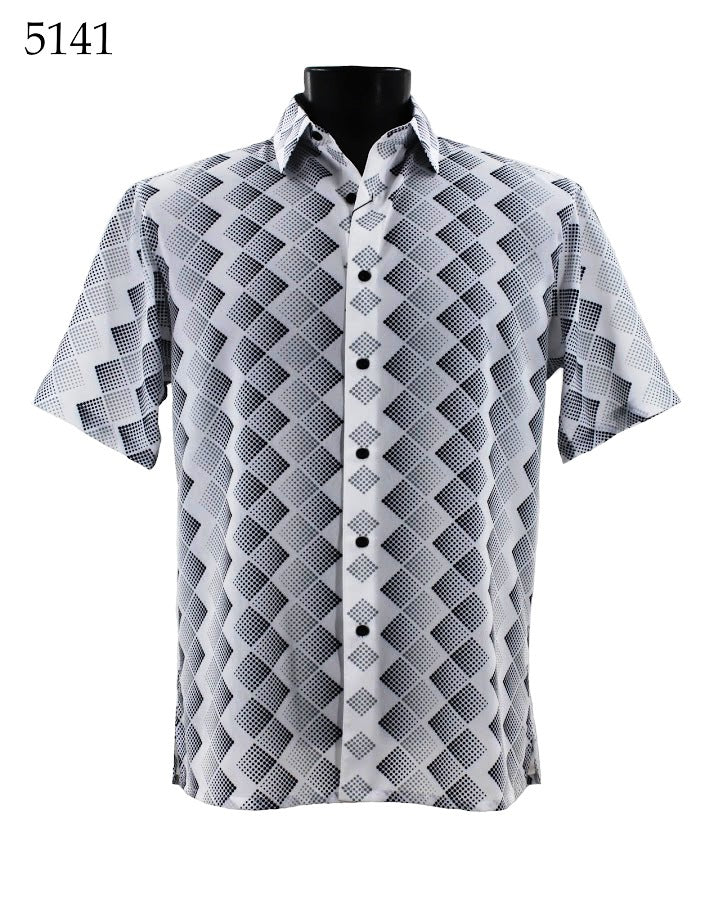 Bassiri Men's Short Sleeve Casual Shirt 5141 - Breathable Cotton Comfort Fit for Summer, Outdoor Activities & Office Wear