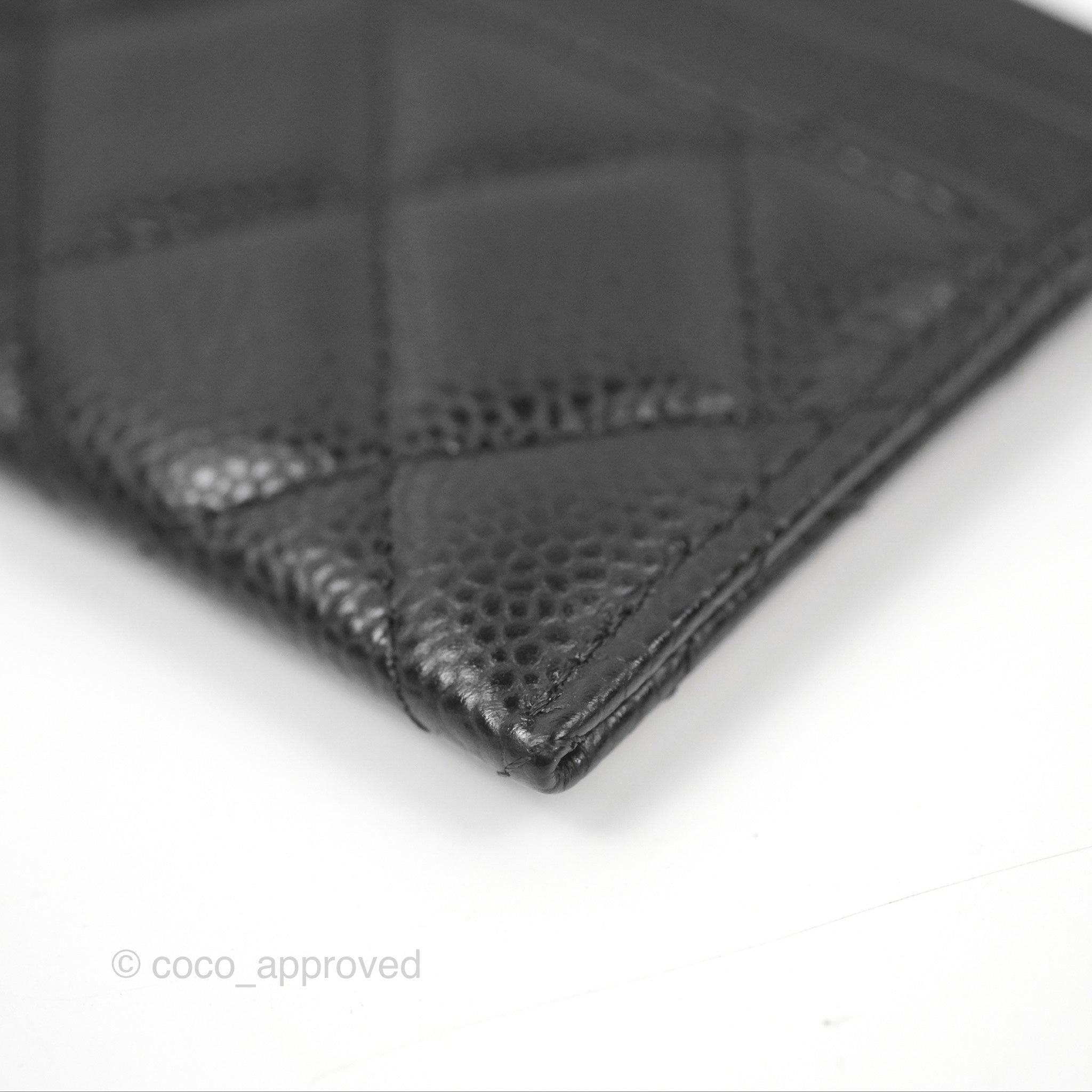 Chanel Classic Flat Card Holder Wallet - Black Caviar Leather with Gold Hardware - Perfect for Everyday Use & Gift Giving